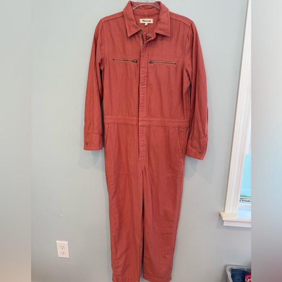 Madewell Zip Pocket Coverall Jumpsuit Rose Dust Size M - Picture 3 of 10